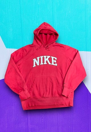 Vintage Men's Red Nike Hoodie 