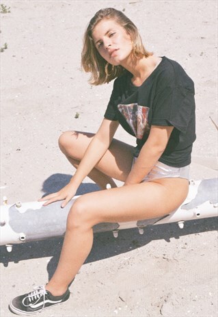 RETRO RACES TEE IN BLACK