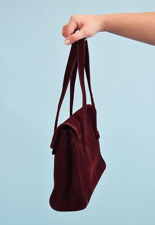 60'S FAUX SUEDE PETITE PURPLE SHOULDER BAG