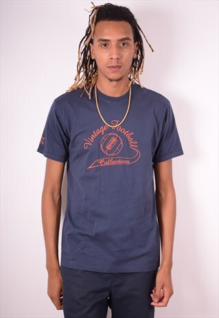 UMBRO MENS VINTAGE T-SHIRT TOP MEDIUM BLUE 90S
