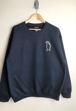 Origami Penguin sweatshirt - Navy unisex fit