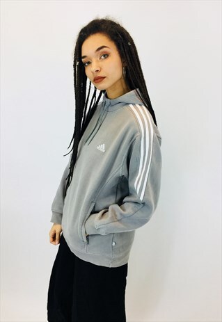 VINTAGE ADIDAS CLASSIC 3 STRIPE EMBROIDERED HOODIE