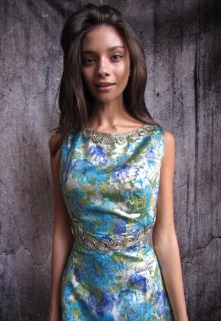 VINTAGE 60S PSYCHEDELIC GOWN DRESS