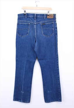 Vintage Lee Jeans Denim Blue Straight Fit With Classic Logo