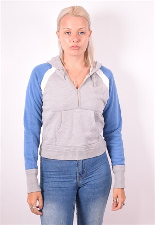 NIKE WOMENS VINTAGE HOODIE JUMPER MEDIUM GREY 90S