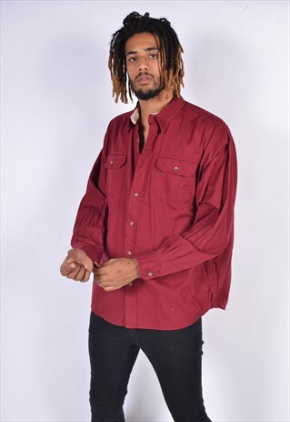 VINTAGE WRANGLER LONG SLEEVE SHIRT RED