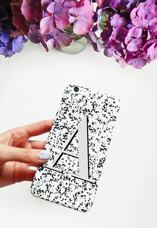 REGINA BLACK WHITE AND GREY ALPHABET PERSONALISED PHONE CASE