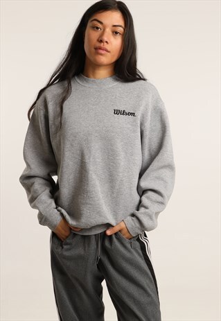 VINTAGE WILSON EMBROIDERED SPELL OUT SWEATSHIRT
