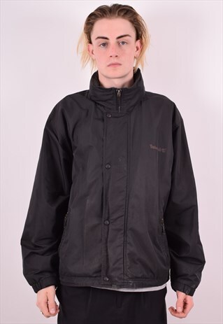 TIMBERLAND MENS VINTAGE JACKET LARGE BLACK 90S