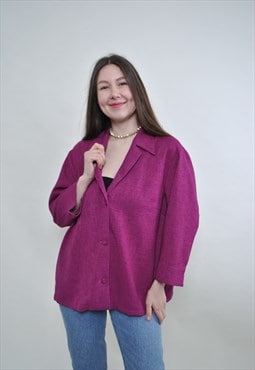 Minimalist button up, 90s relaxed pink shirt LARGE size 