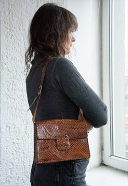 Vintage 60's Brown Leather Bag