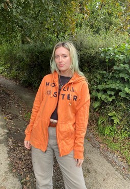 Vintage 00s Y2K Hollister Orange Hoodie 