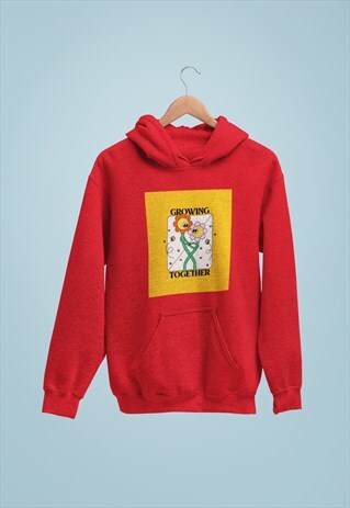 GROWING TOGETHER FLOWER VIRGINIA RED HOODIE RETRO