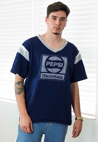 VINTAGE PEPSI T-SHIRT LOGO 90S L 8.5