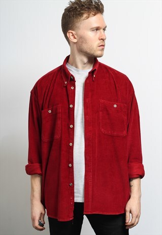 VINTAGE CORDUROY CORD SHIRT RED