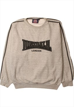 Vintage 90's Lonsdale Sweatshirt Spellout Crew Neck Grey