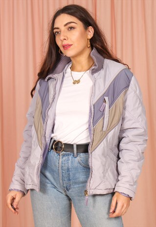 VINTAGE 90S PUFFER SKI JACKET IN LILAC
