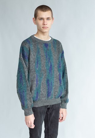 VINTAGE 80S FUNKY JUMPER IN BLUE