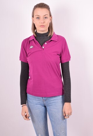 KAPPA WOMENS VINTAGE POLO SHIRT MEDIUM PURPLE 90S