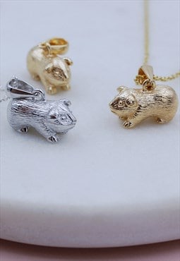 Sterling Silver or Gold plated Silver Guinea Pig Necklace