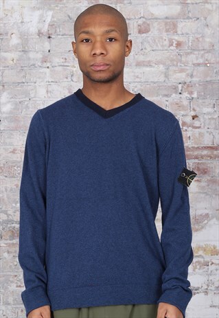 VINTAGE STONE ISLAND JUMPER BLUE