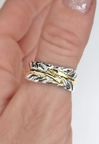 SILVER LEAF WRAP RING