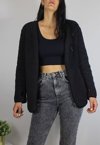 VINTAGE FLEECE SHEARLING JACKET IN BLACK