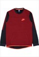 Vintage 90's Nike Sweatshirt Swoosh Crewneck Burgundy