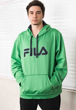 VINTAGE FILA HOODIE SWEATSHIRT LOGO 90S XXL 23.7