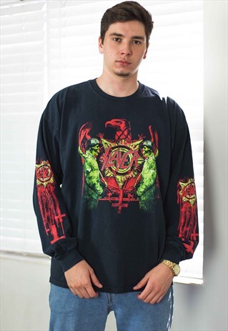 VINTAGE SLAYER ROCK T-SHIRT LOGO XXL 12.6