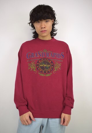 VINTAGE 90S "GRAND RAPIDS" MAROON SWEATSHIRT