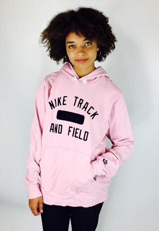 VINTAGE NIKE TRACK AND FIELD OVERSIZED PINK HOODIE