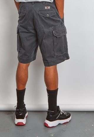 VINTAGE 90'S POLO RALPH LAUREN BLACK CARGO SHORTS