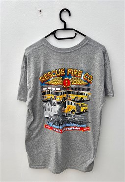Gildan Pennsylvania fire rescue grey T-shirt large 
