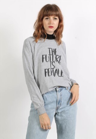 VINTAGE 90'S GRAPHIC PRINT SWEATSHIRT GREY