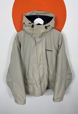 Timberland Weather Gear Hooded Fleece Lined Jacket Beige L