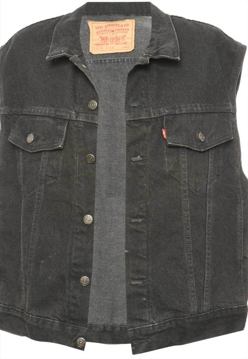 black levis jean vest