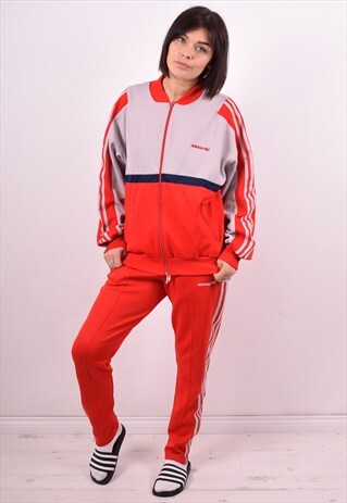 ADIDAS WOMENS VINTAGE FULL TRACKSUIT LARGE MULTI 90S