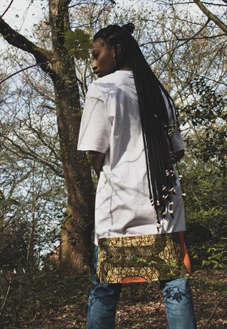 GOLD AFRICAN PRINT TAIL LONGLINE TOP