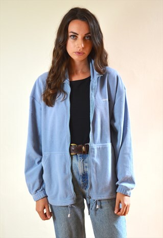 90S VINTAGE BABY BLUE FULL ZIP FLEECE