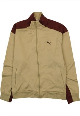 Vintage 90's Puma Sweatshirt Track Jacket Full Zip Up Tan