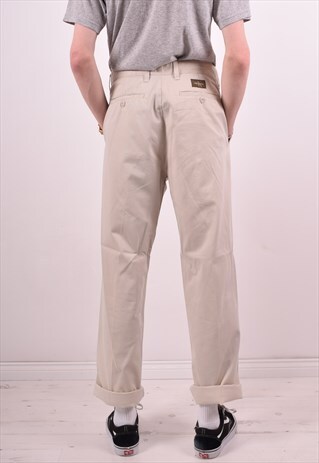 CALVIN KLEIN MENS VINTAGE TROUSERS W34 L32 BEIGE 90S