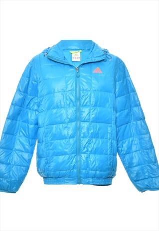VINTAGE AQUA BLUE ADIDAS PUFFER JACKET - S