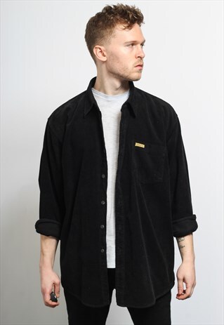 VINTAGE CORDUROY CORD SHIRT BLACK