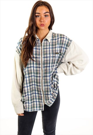 VINTAGE WRANGLER CORDUROY CHECKERED SHIRT S871