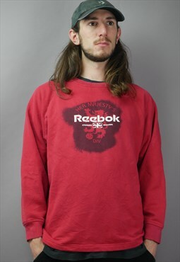Vintage Reebok Sweater in Red with Logo