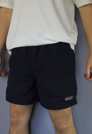 VINTAGE ADIDAS SHORTS IN NAVY WITH POCKETS, EMBROIDERED LOGO