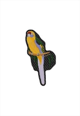 Embroidered Green Rosella iron on patch / sew on patch