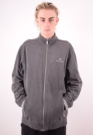 CHAMPION MENS VINTAGE TRACKSUIT TOP JACKET XXL GREY 90S