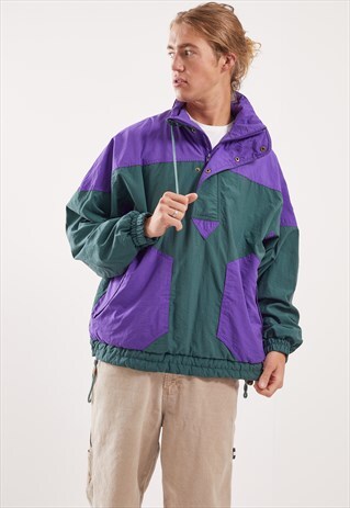 VINTAGE 1/4 ZIP PATTERNED FESTIVAL JACKET